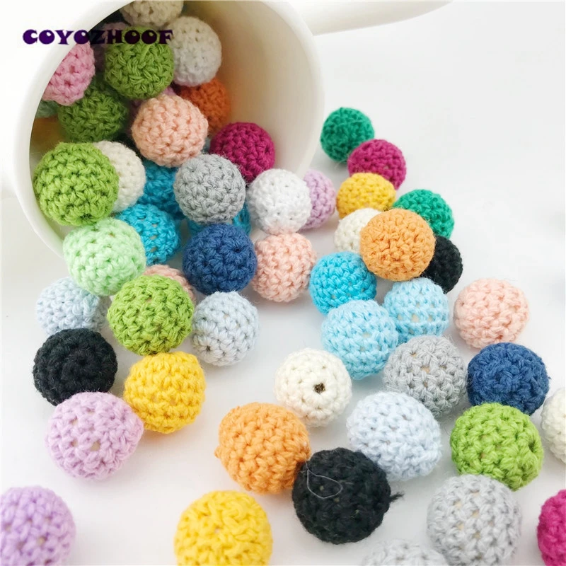 Детские деревянные вязаные крючком бусины 16 20 мм/50 шт.|crochet beads|wooden crochet beadsknitted beads |