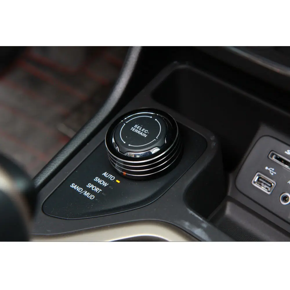 

Car Black Drive Switch Knob Moulding Cover Decorative Trim Stylign Sticker Fit For Cherokee 14 2015 2016