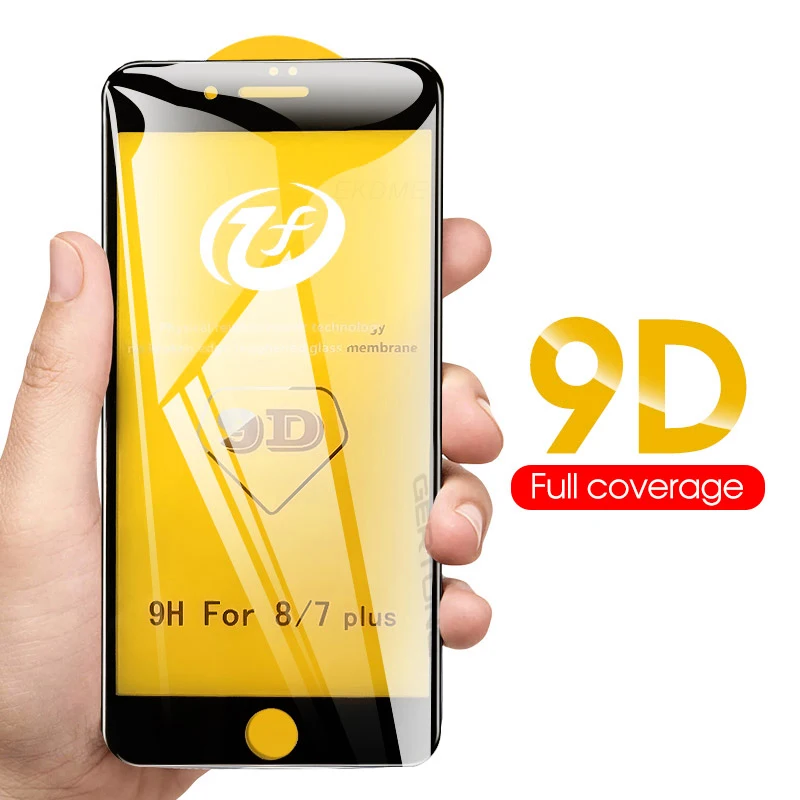 Закаленное стекло 9D с полным покрытием для защиты экрана iPhone 7 8 Plus 6 S 9H новая