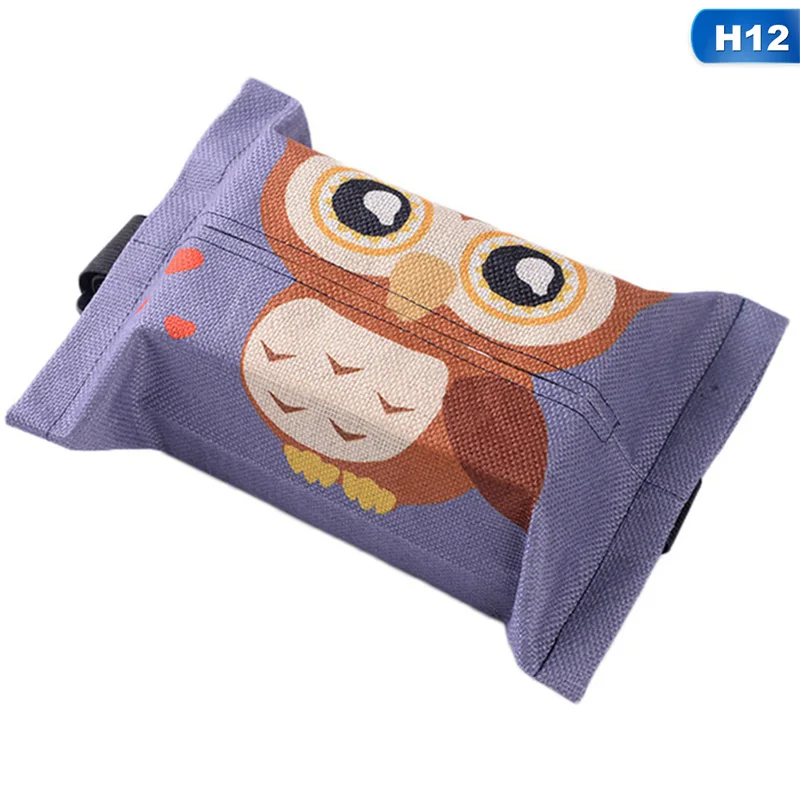 Мультяшный тканевый чехол для хранения на заднем сидении автомобиля, контейнер, полотенце, салфетки, бумажная сумка, держатель, чехол - Название цвета: H12