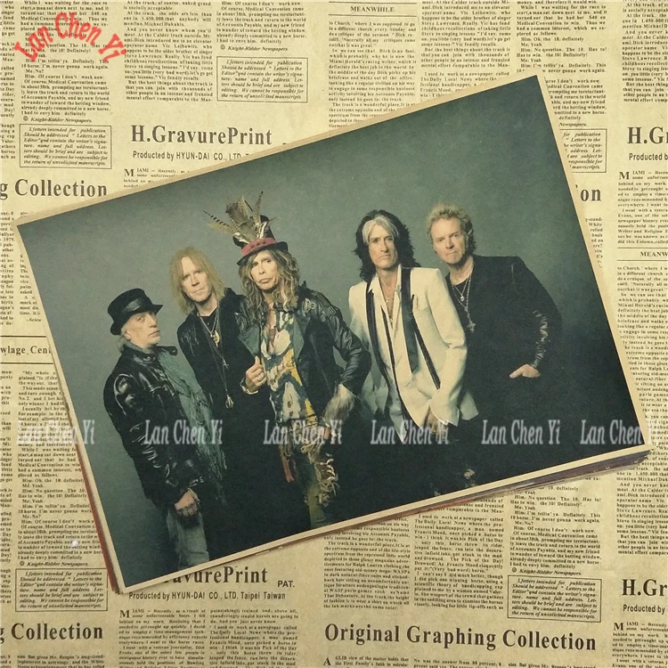 Постер Rock Band Aerosmith из матовой крафт бумаги Ностальгический плакат для офиса