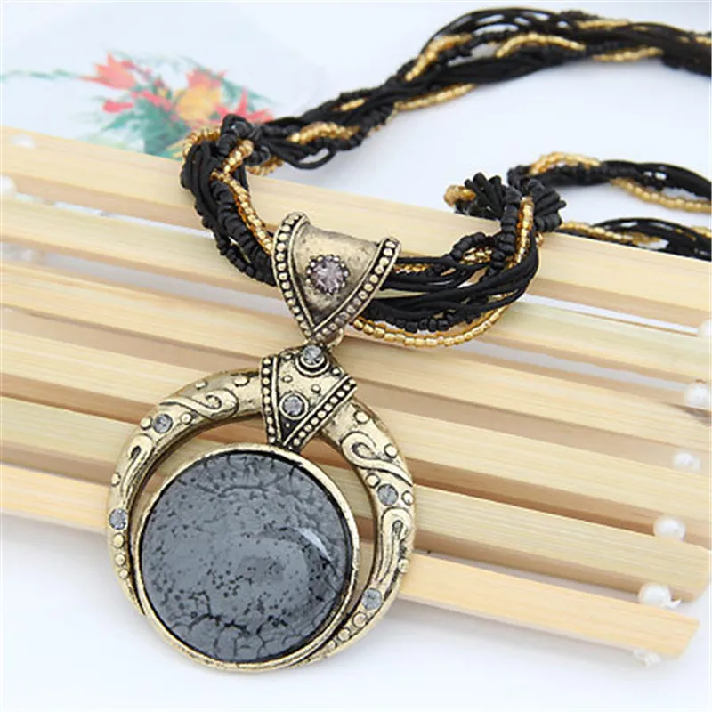 Лимонный ценный эффектный Макси чокер Винтаж Подвески из бисера воротник Boho