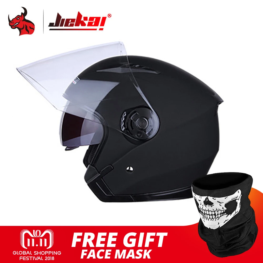 Мотоцикл Jiekai шлем откидной двойной козырек Мото шлем Capacete Para Motocicleta Cascos Para Moto Capacetes для мужчин и женщин - Цвет: Matte Black