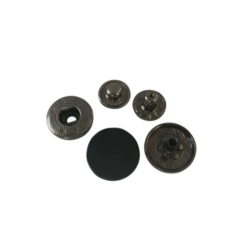 Matte black 50 компл./лот, 5 цветов, Высококачественная Металлическая пуговица Sihetun, плоская металлическая пресс-шпилька, швейная кнопка, крепление зажима - Цвет: Matte black