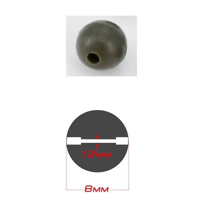 8mm Карповая рыбалка 6 мм 7 мм 8 мм резиновые ударные дробинки зеленые мягкие бусинки терминал рыболовное снаряжение - Цвет: 8mm