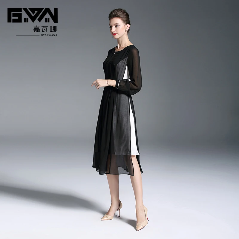 Осень Новый стиль бренд женской одежды о-образным вырезом с длинными рукавами