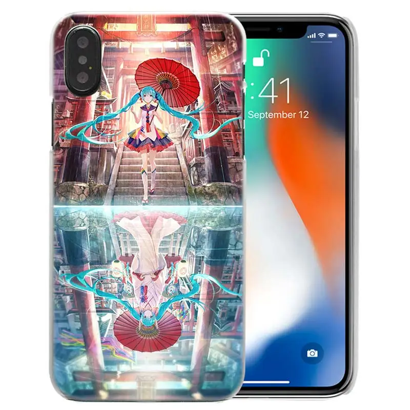 15 Жесткий пластиковый чехол с Аниме Хацунэ Мику для iPhone XS Max XR X 10 7 8 6 6S Plus 5S SE 5 4S 4 5C, прозрачный чехол для телефона - Цвет: 15