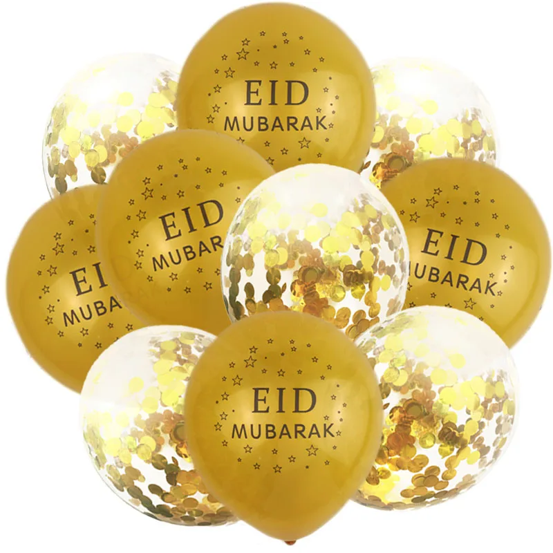 Смешанная золото конфетти воздушные шары EID MUBARAK Рамадан ИД серебряные украшения