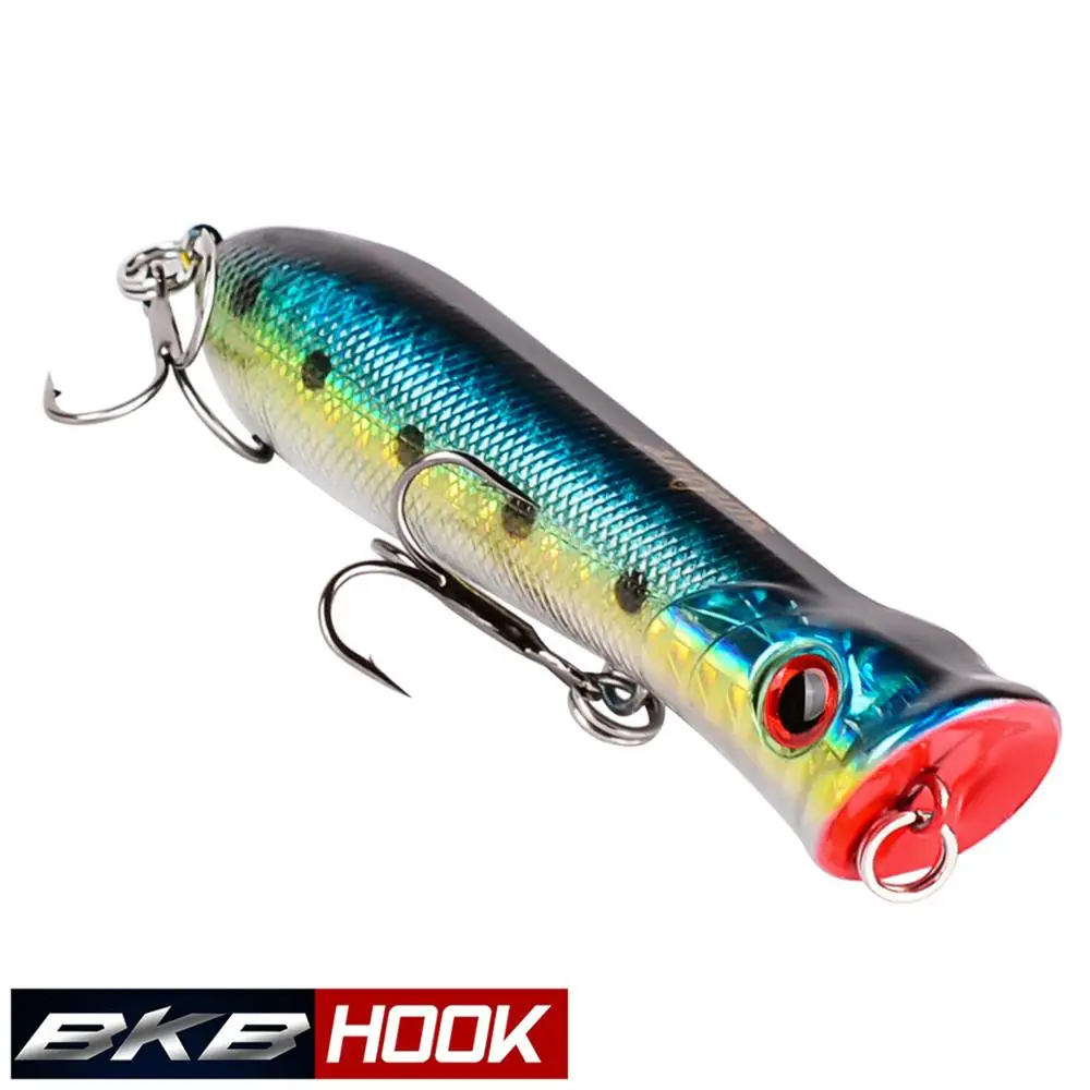 Пластиковая бионическая приманка-Поппер в коробке 8 цветов 5 см 11 г 3D глаза