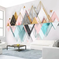 custom mural wallpaper roll 3d stereoscopic triangle metal glass geometric living room tv background wall murals photo wallpaper