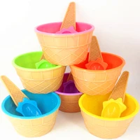 1set ice cream bowl spoon clearfluffy slime box popular kids food play toys for children charms clay diy kit accessories
