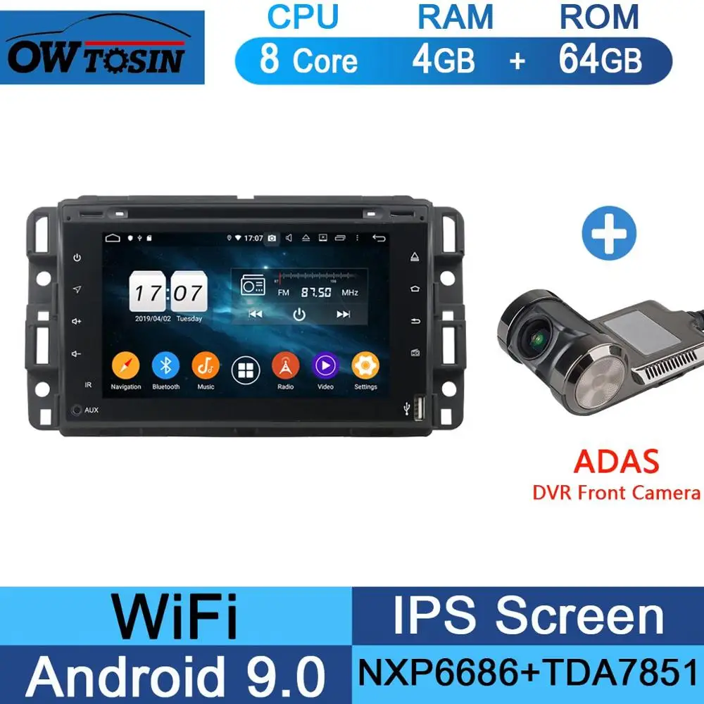 64G Adas Camera " ips 1024*600 8 ядерный 4G+ 64G Android 9,0 автомобильный dvd-плеер для GMC Yukon Sierra Tahoe передняя фара для Chevy Express Impala Cobalt Equinox DSP радио - Color: 64G Adas Camera