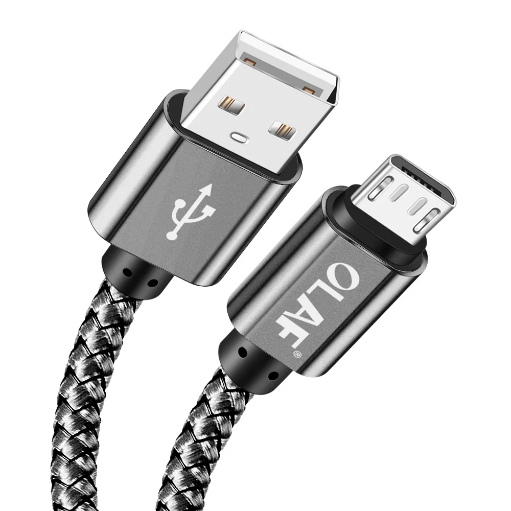 Grey Олаф микро USB кабель 2.4A Быстрая зарядка 1 м 2 м 3 м USB зарядное устройство кабель для передачи данных для samsung Xiaomi Microusb Android кабели для мобильных телефонов - Цвет: Grey