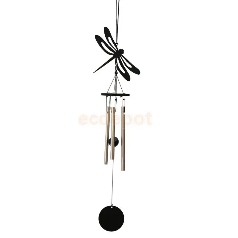 Металл 3-трубы колокольчик на удачу Oriental висит Wind Chime китайский фэн-шуй Windbell украшение для дома, сада - Цвет: 9