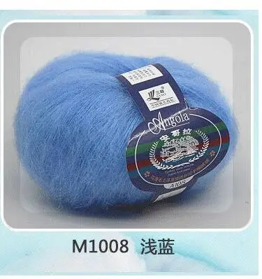 08 light blue 24-25 г/шар Ангола теплые чувства Тонкая Шерсть-мохер пряжи плюшевые тонкой шерсти крючком ручной Вязание - Цвет: 08 light blue
