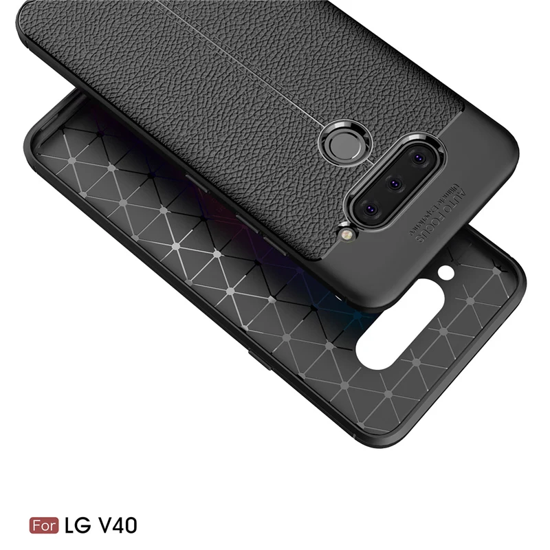 Чехол для LG V40 чехол Thinq силиконовый с текстурой личи из искусственной кожи