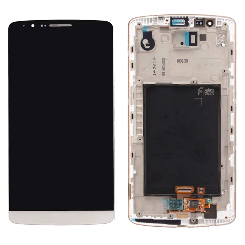 100% тестирование Белый Серый Золотой для LG G3 D850 D851 D855 ЖК дисплей Дисплей Сенсорный
