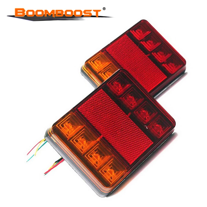 Задний фонарь красный и желтый 8LED 2 шт. задние лампы части для прицепа грузовика
