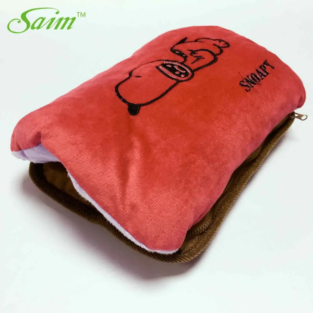 red Dog hot bottle Электрическая грелка с Saim зарядкой, зимняя грелка, сумка для горячей воды с вышитой кошкой, грелка для рук, грелка для воды JJ50596 - Цвет: red Dog hot bottle
