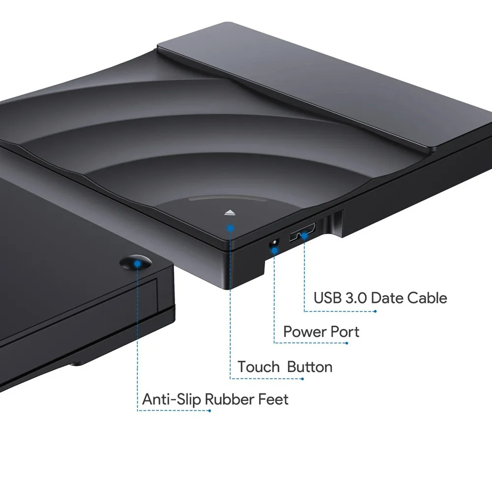 Внешний DVD привод Высокоскоростной USB 3,0 CD DVD привод для ноутбука Настольный портативный тонкий CD DVD+/-RW горелки проигрыватель писатель Rewriter