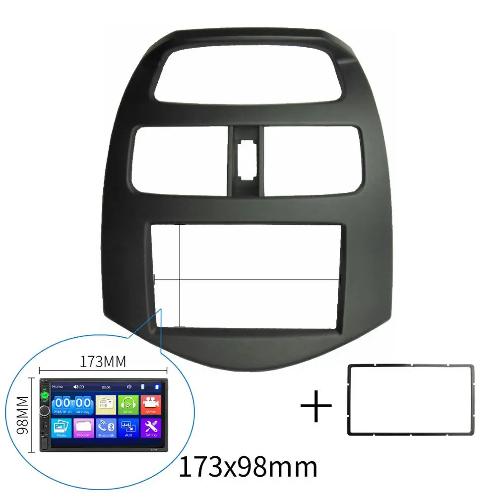 173X98mm Двойной Din фасции Для Chevrolet Spark M300 Радио Рамка gps DVD стерео CD панель приборная панель Установка отделка комплект - Название цвета: 173X98mm