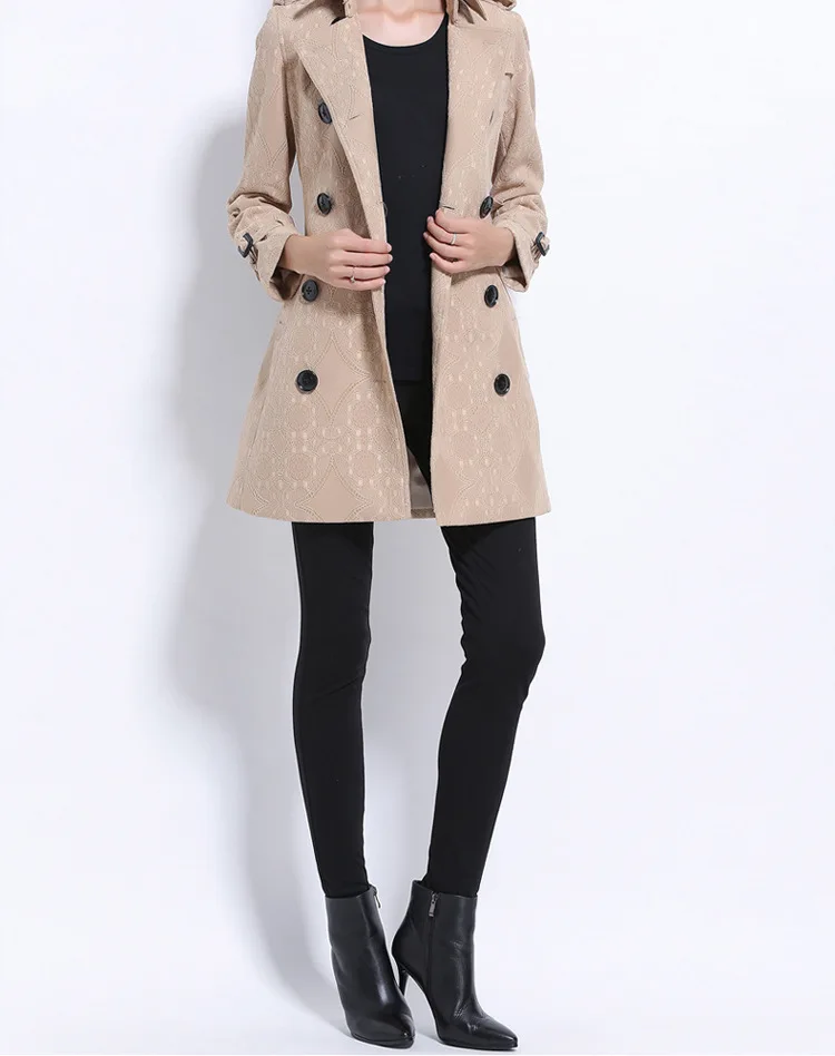 2017 new winter and big yards long length of temperament lapel lady windbreaker | Женская одежда