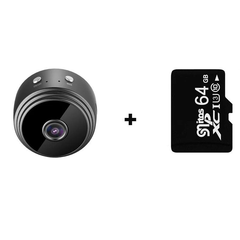 HD1080p A9 wifi ip мини-камера Маленькая беспроводная домашняя детская камера ночного видения безопасности микро Android Hisilicon Hi3518EV200 камера видеокамера - Цвет: With 64G TF Card