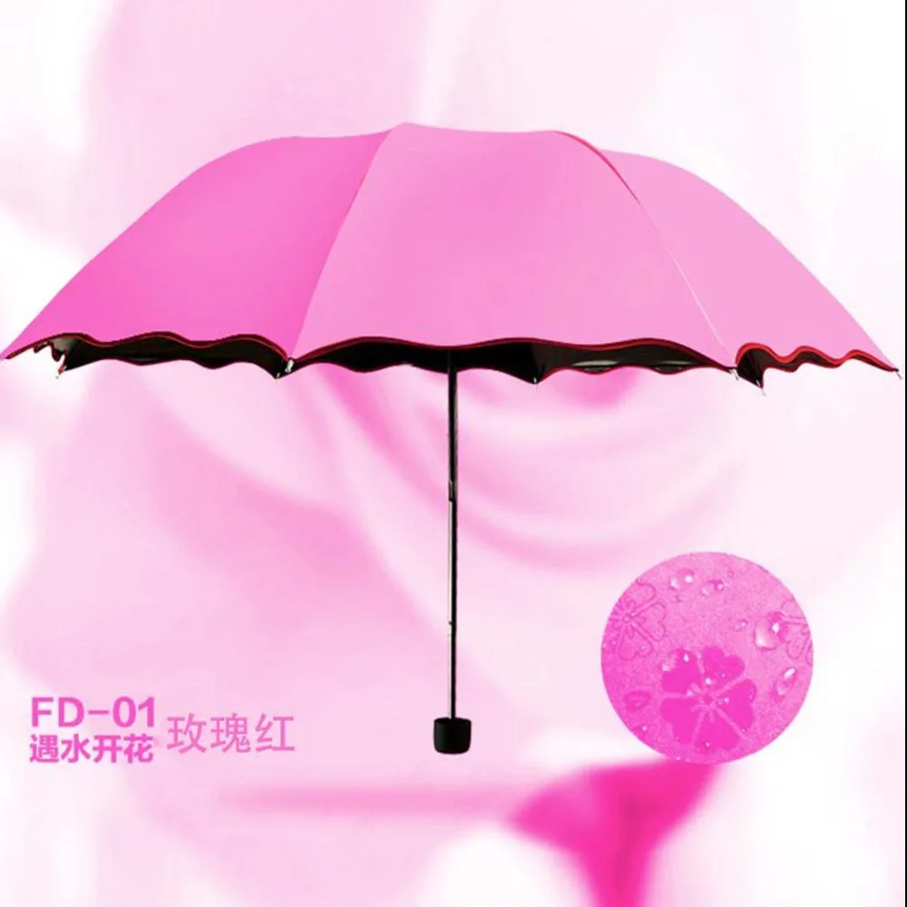 Colors Umbrella Rain Women Three-folding Color Rainbow Sunny and Rainy Parasol Anti UV | Дом и сад