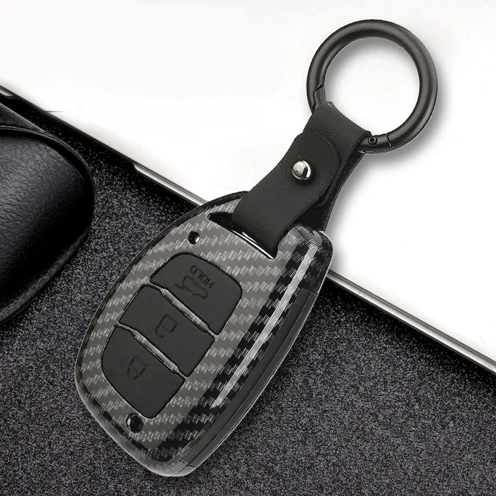 Чехол для ключей автомобиля из углеродного волокна для hyundai Tucson IX25 IX35 Creta Mistra Elantra Verna Smart Remote Fob Защитная крышка Держатель Брелок Сумка