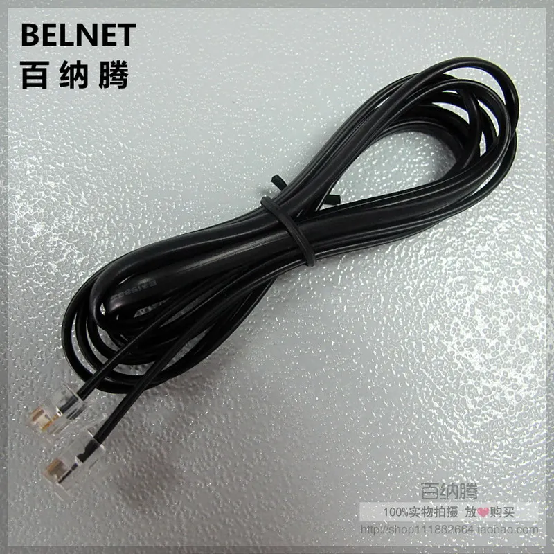 

Quality 10m 4C telephone line RJ11 6P4C connector phone cable pure Copper wire for PBX analog digital phone Customizable 1-100m