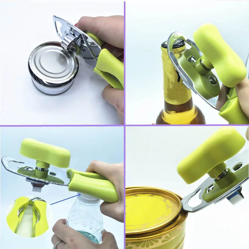 4 в 1 консервный нож многофункциональный Портативный ручной Металлическая