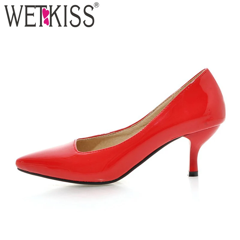 WETKISS/2018 осенние женские туфли-лодочки на тонком высоком каблуке модная офисная