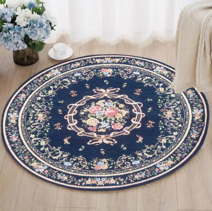 Европейские круглые жаккардовые деревенские коврики для гостиной спальни и