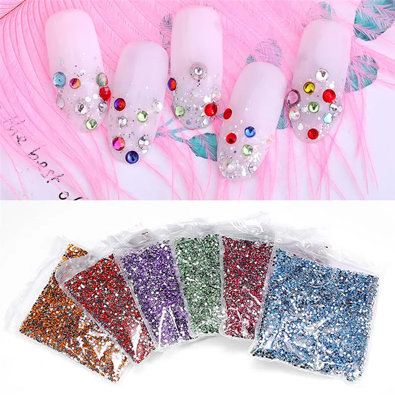20000 pcs Стразы для дизайн ногтей стекло многоразовые Кристалл Rhinestone украшения