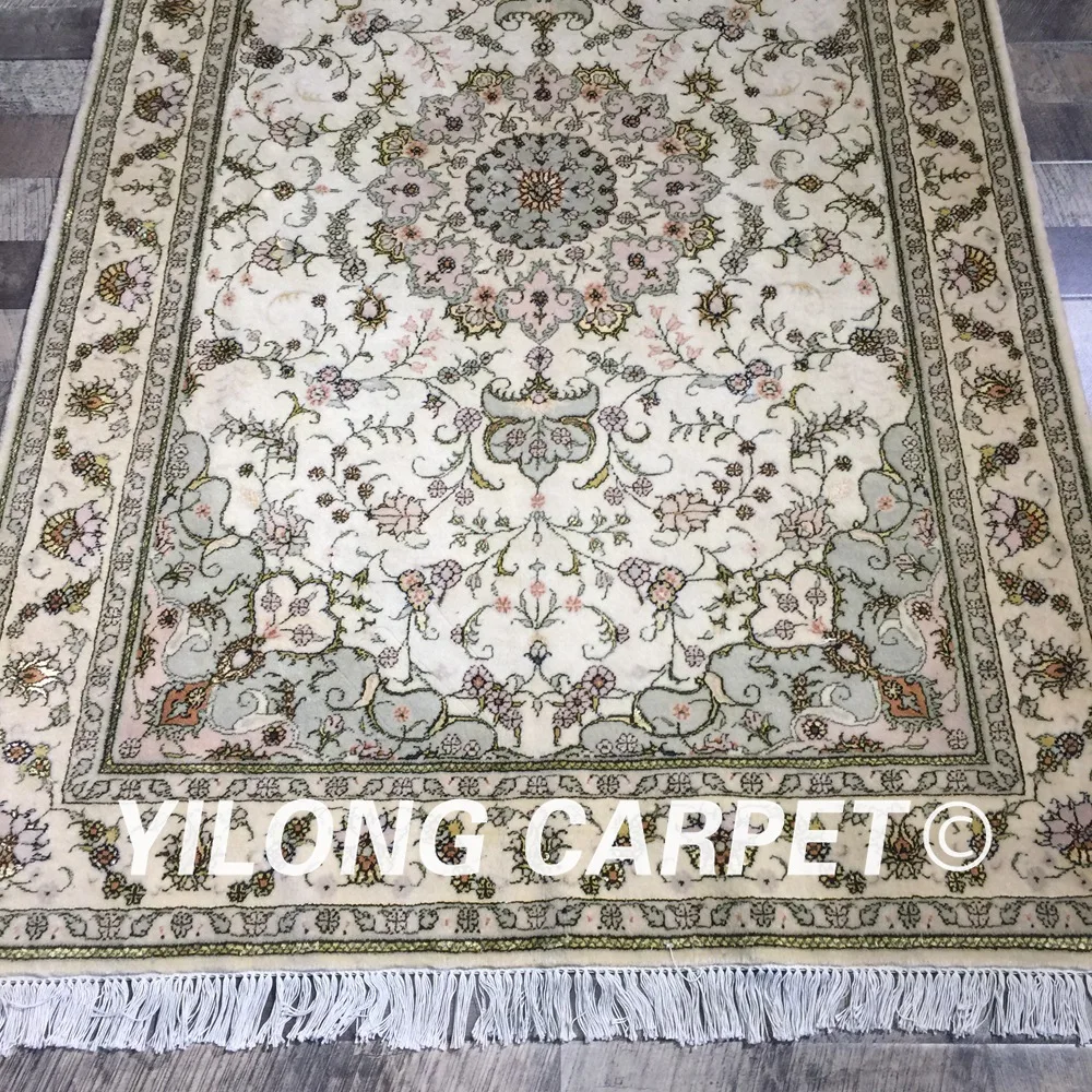 Yilong 4 'x 6' ручной персидский ковер турецкий элегантный античный ковёр из шелка