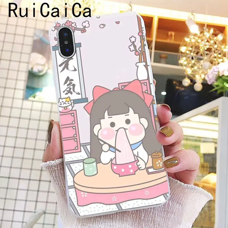 Чехол для телефона Ruicaica Japan ice cream girl Kawaii с японскими розовыми цветами iPhone 8 7 6 6S Plus X