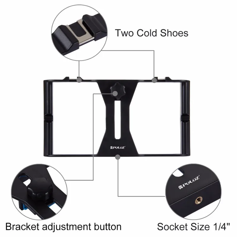 Online Live Smartphone Video Rig Camera Cage+ LED Studio Photographic Light + Microphone Mini Tripod Mount Kits | Электроника