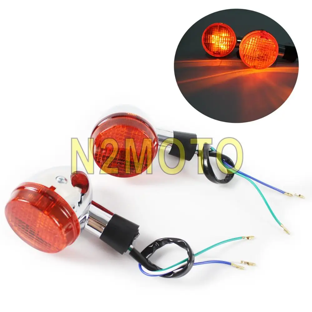 front turn signal 4 шт. новая мотоциклетная обувь спереди и сзади указатель поворота светильник E13 Emark желтый индикатор мигалка для Honda Shadow 400 750 VT750 04-07 хром - Цвет: front turn signal