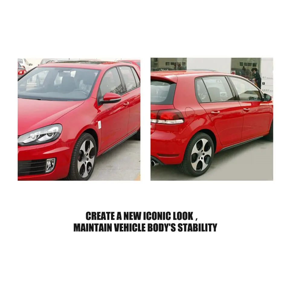 Боковые юбки фартуки Комплект кузова для Volkswagen VW Golf 6 VI MK6 & GTI 2010 2013 PP черная