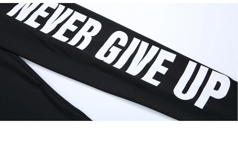 Женские леггинсы с принтом "NEVER GIVE UP", весенние леггинсы для фитнеса, леггинсы для бега, одежда для активного отдыха, женские штаны размера плюс