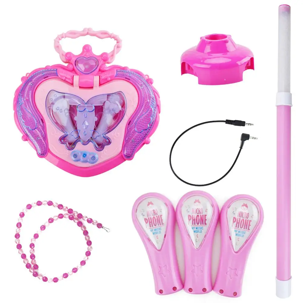 Детский микрофон беспроводной портативный в форме коробки для детей с динамиком