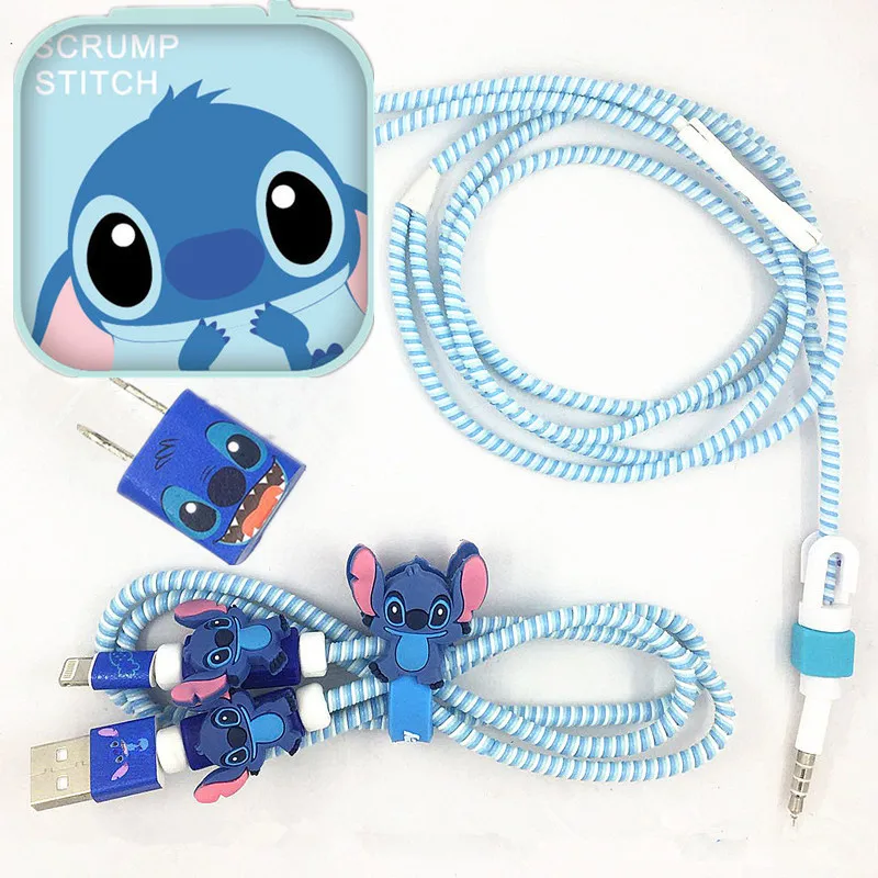 Мультяшная намотка кабеля USB кабель протектор набор зарядное устройство