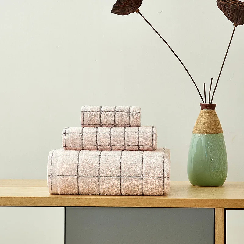 FS Набор из 3 предметов, серый набор хлопковых полотенец для мужчин, полотенце для посуды, банное полотенце для кемпинга, душ, полотенца для ванной - Цвет: FS