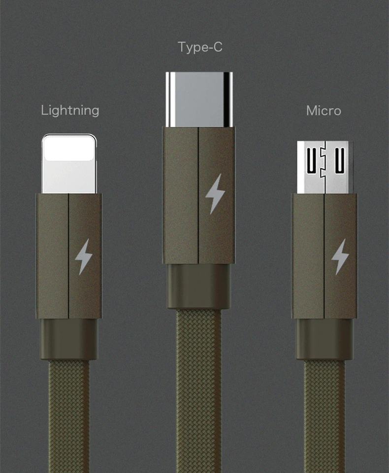 Remax USB кабель для iPhone XS Max XR X 8 7 6 5 зарядное устройство 3 в 1 Micro USB кабель для мобильного телефона usb type-c кабель
