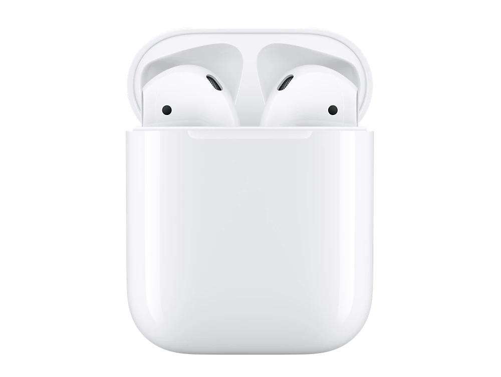 Оригинальные беспроводные наушники-вкладыши Apple Airpods с Bluetooth, более глубокие басовые тона, мощный аккумулятор Siri, чехол для зарядки