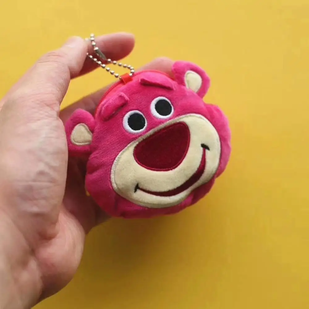 Strawberry bear ЦУМ Ститч плюшевые кошельки мягкие инопланетяне белка клубника медведь мягкие плюшевые липучки сумки для игрушек кулон брелок для девочек Подарки - Цвет: Strawberry bear