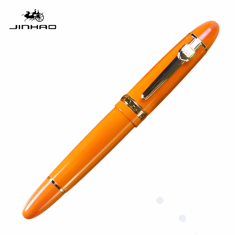 Высокое качество роскошные JINHAO 159 металлический авторучка Iraurita 0,5 мм 18KGP чернила ручка ручки для письма школьные офисные принадлежности Canetas - Цвет: Orange Golden Trim