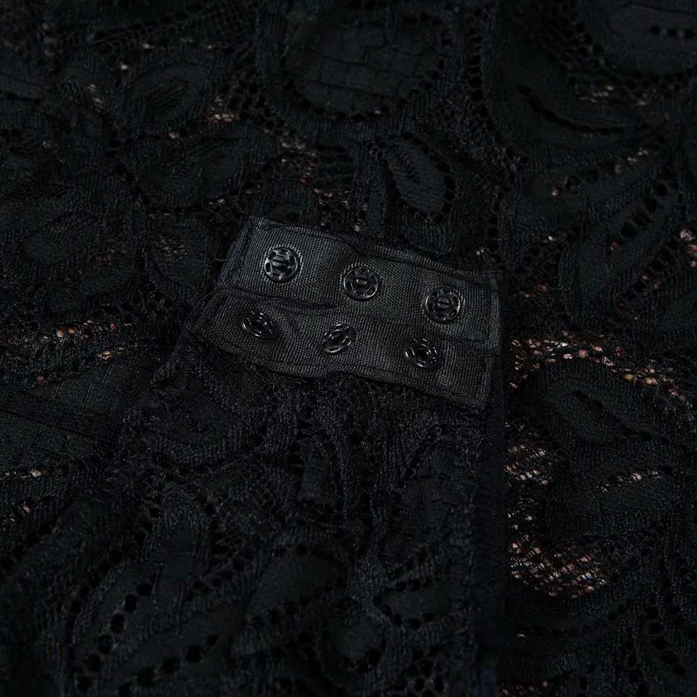 Женское Кружевное боди с длинным рукавом и глубоким V образным вырезом|Боди| |