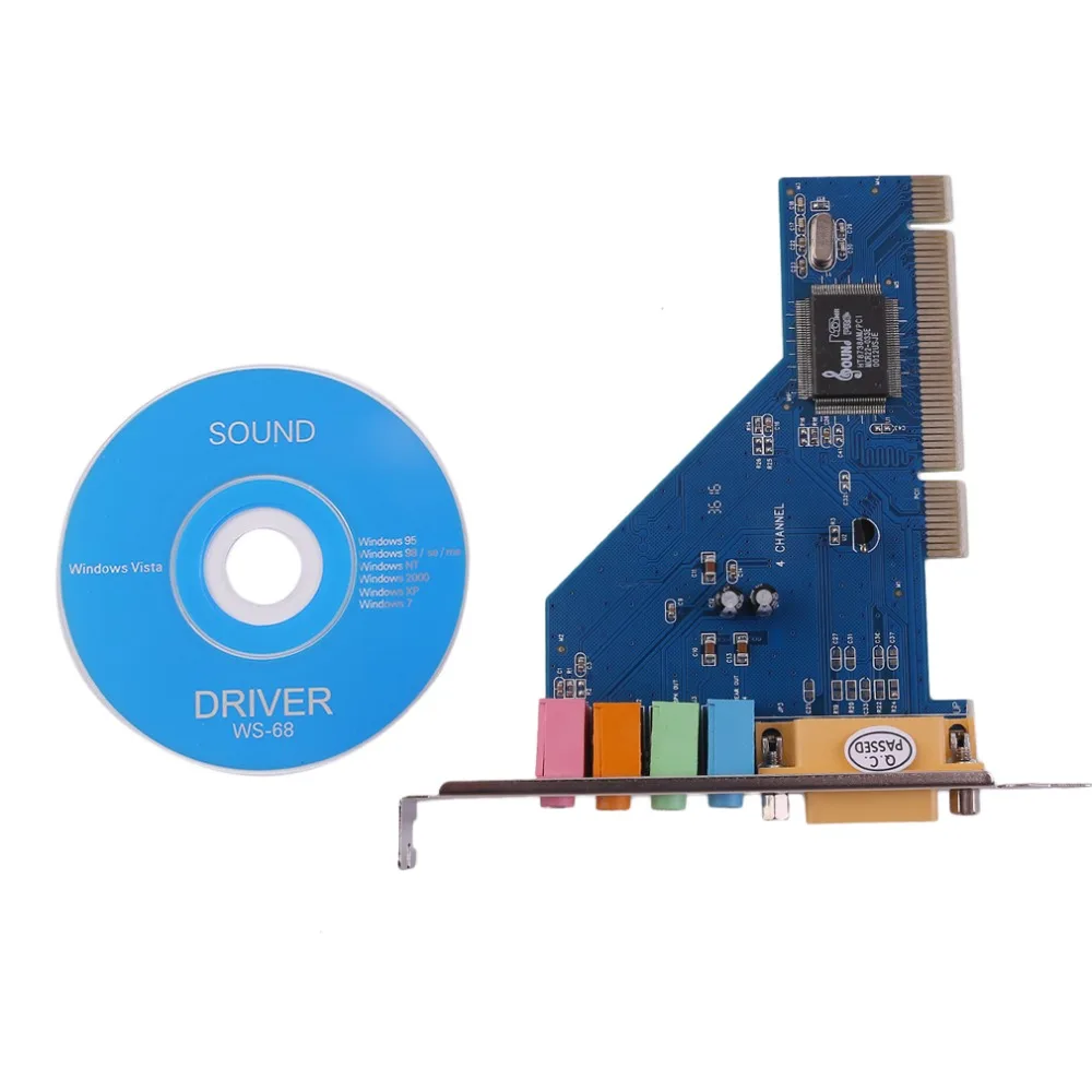 Новинка 2018 4 канальная звуковая карта объемного 3D PCI 5 1 для ПК Windows XP/Vista/7 акция с