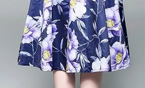 Элегантное платье Vestidos, подиумная мода, повседневное весеннее платье, рукава до локтя, длинное фиолетовое платье с цветочным принтом, красивое женское синее длинное платье